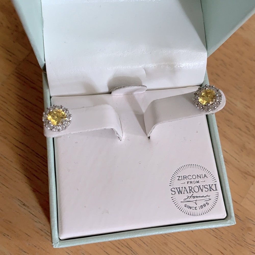 Canary yellow Swarovski crystal earrings